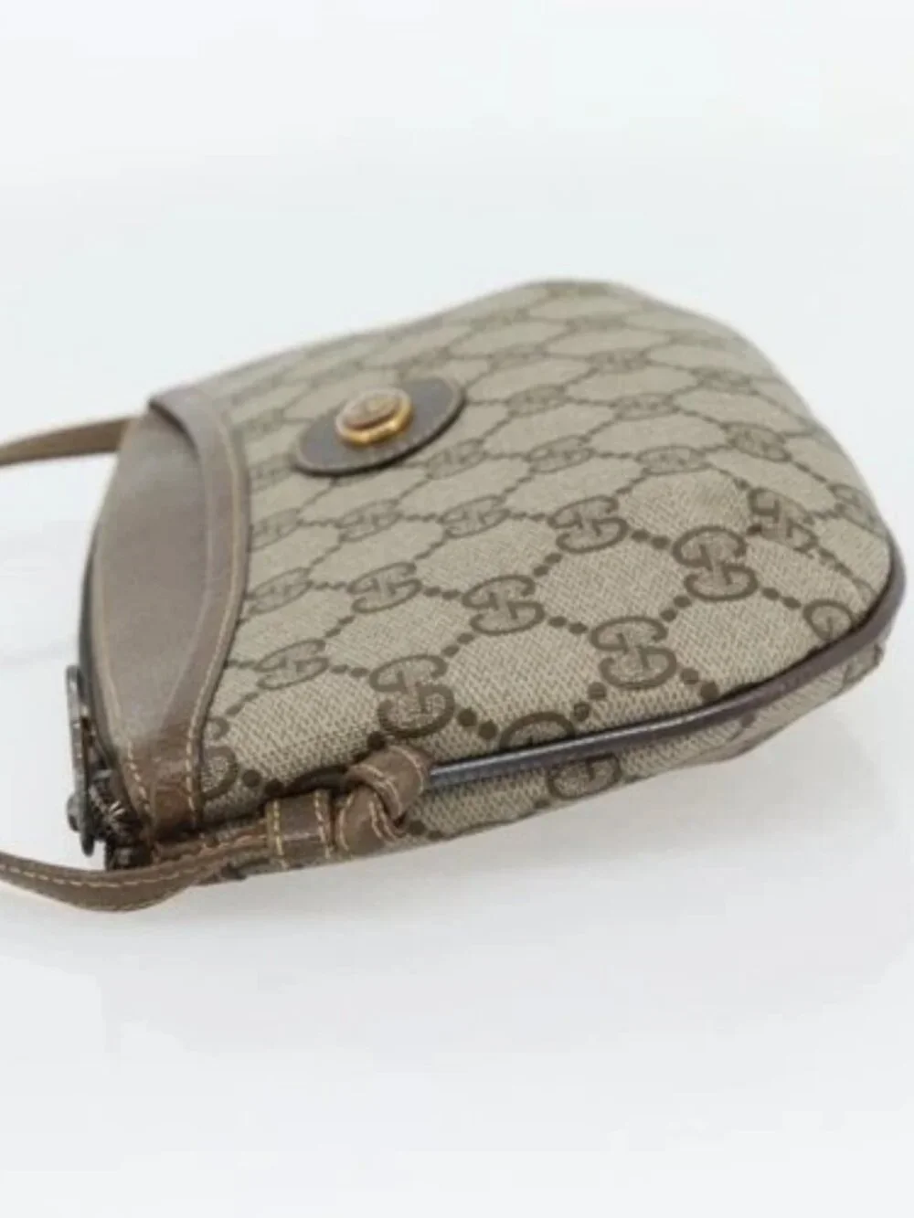 GUCCI GG Supreme Shoulder Bag PVC Beige Gold 904 02 020 Auth 181212